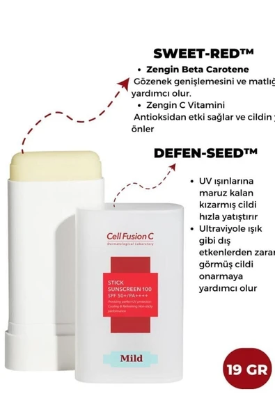CELL FUSİON C Nemlendirici Yüksek Koruyucu Tüm Cilt Tipleri Için Stick Güneş Kremi 19 gr - 2