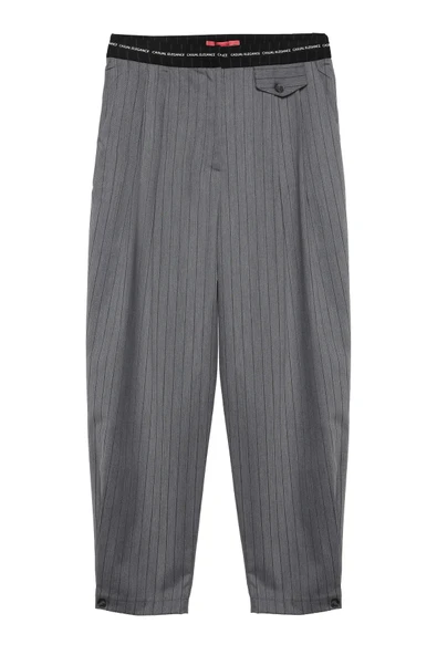 Beli Yazı Detaylı Jogger Pantolon Gri - 8