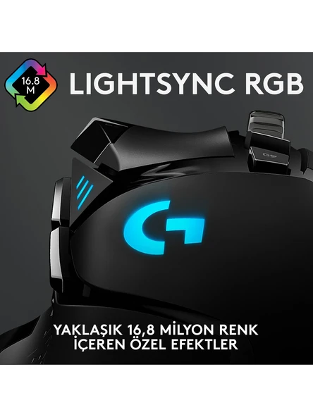 Logitech G G502 HERO LIGHTSYNC 25.600 DPI Yüksek Performanslı Kablolu Oyuncu Mouse - Siyah - 2