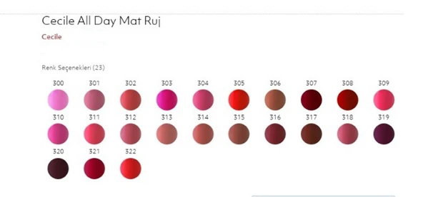 Cecile All Day Matte Rouge Mat Ruj 313