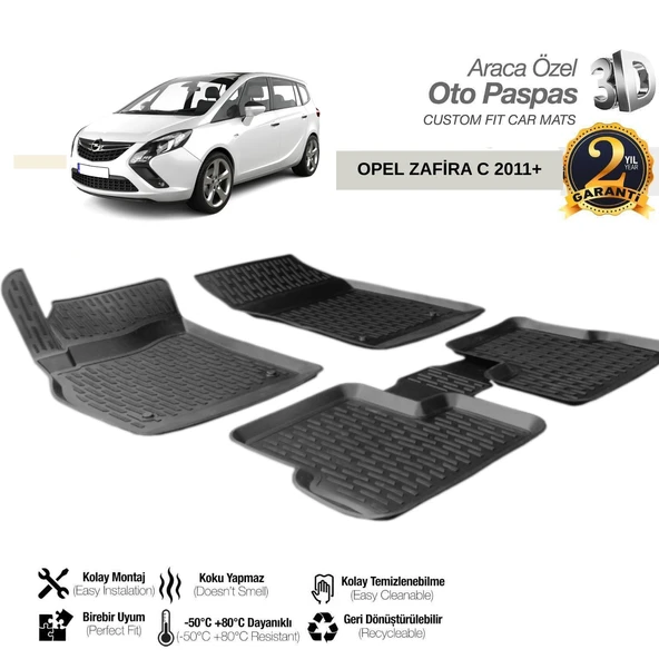 3D PASPAS SİYAH OPEL ZAFIRA C 2011+
