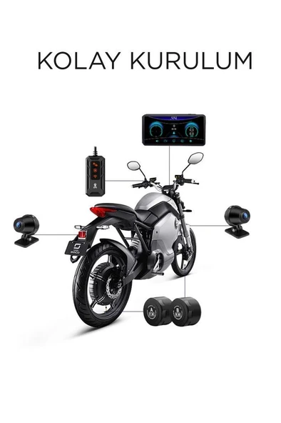 Torima M8E Siyah Ultra Hd Wifi Aksiyon Kamerası Motosiklet Gözetleme Kamerası - 5