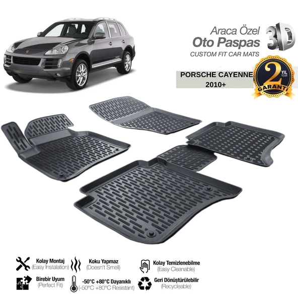 3D PASPAS SİYAH PORSCHE CAYENNE 2010+