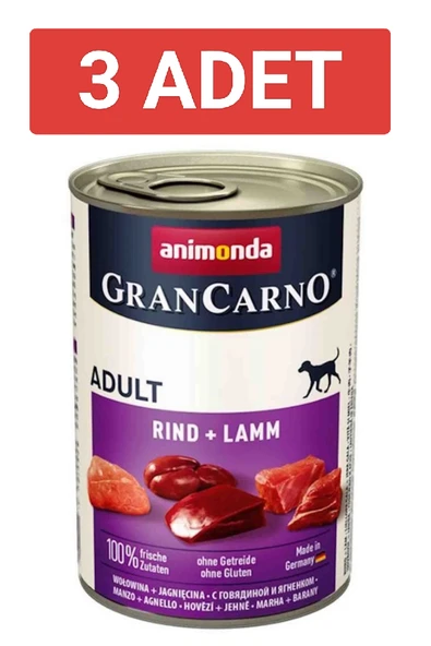 Animonda Gran Carno Biftek ve Kuzu Etli Yetişkin Köpek Konservesi 400gr x 3 Adet - 4