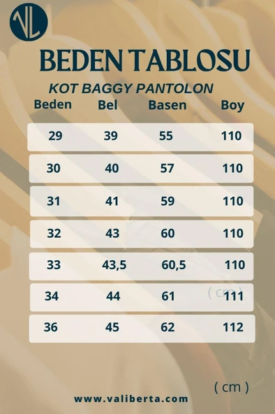 Kot Baggy Kalıp Erkek Pantolon - Mavi - 6