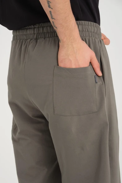İki İplik Baggy Kalıp Eşofman Altı/Pantolon - Avcı Yeşili - 8