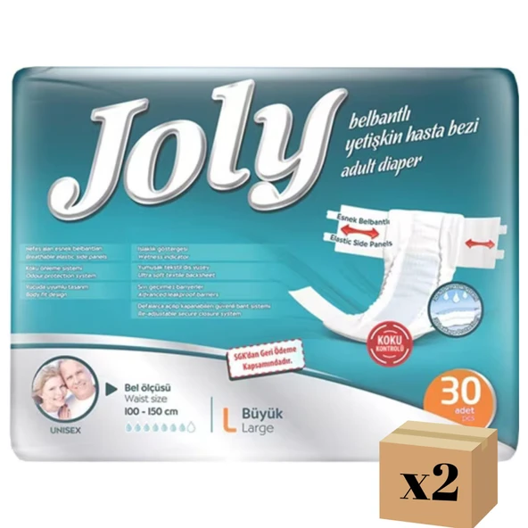 Joly Belbantlı Büyük Boy L 30'lu 2 Adet Hasta Bezi