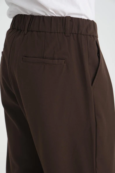 Premium Pileli Baggy Kalıp Pantolon - Kahve - 7