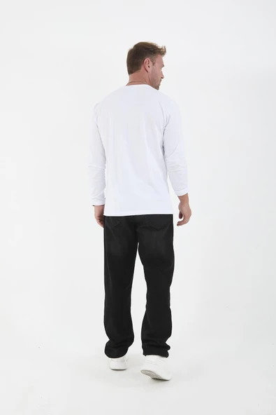 Kot Baggy Kalıp Erkek Pantolon - Siyah - 5