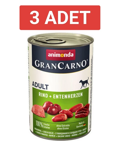 Animonda GranCarno Sığır Etli ve Ördekli Yetişkin Köpek Konservesi 400gr x 3 Adet - Resim 5