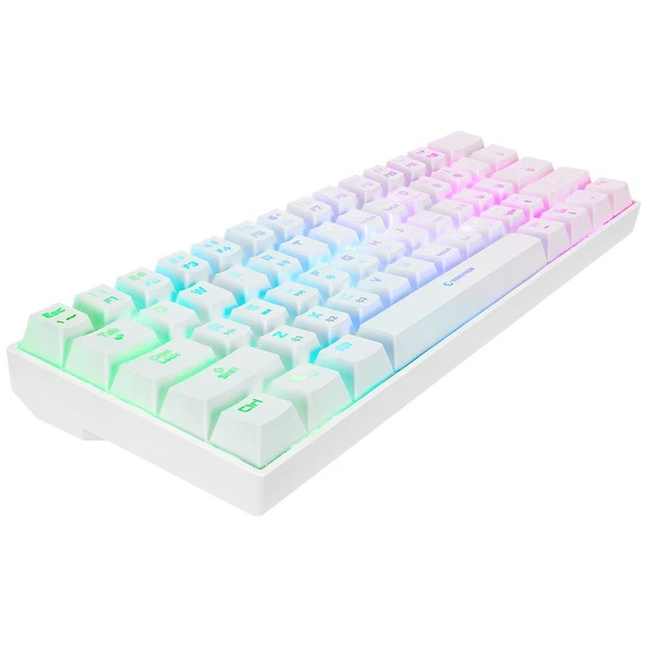 Rampage KB-RX63 B-ATOM Beyaz Bluetooth RGB Backlight RED SWITCH US Layout English 63 Tuşlu Mini Gaming Oyuncu Klavyesi Rampage - 4
