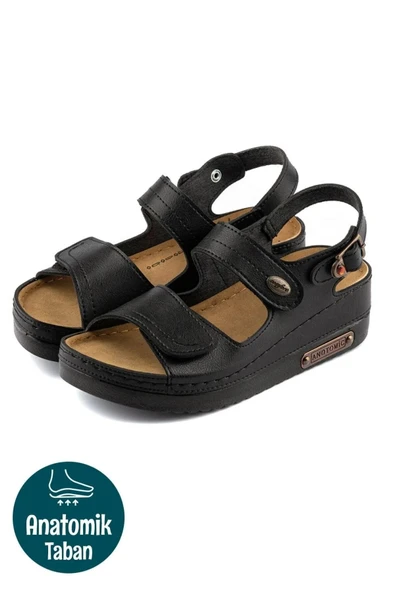 Roy Jones Kadın Ortopedik Anatomik Tabanlı Çift Bantlı Cırt Cırtlı Arkadan Tokalı Günlük Sandalet Terlik - 2