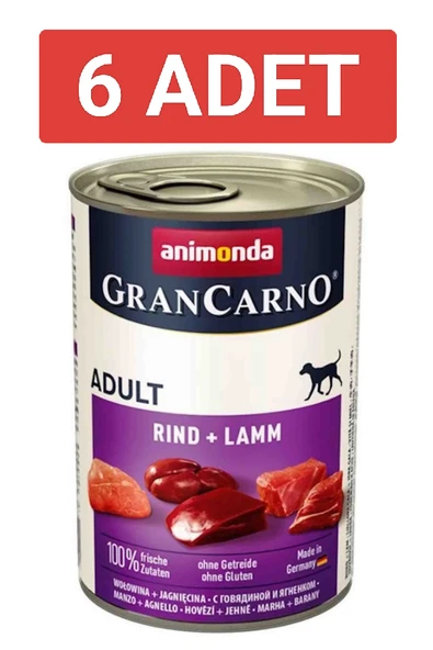 Animonda Gran Carno Biftek ve Kuzu Etli Yetişkin Köpek Konservesi 400gr x 6 Adet - 2