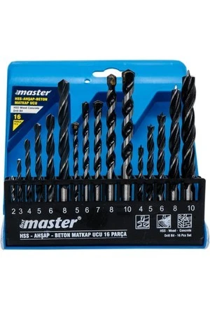 Master HSS-Ahşap-Beton Matkap Ucu Seti  16 Parça 530850