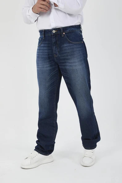Kot Baggy Kalıp Erkek Pantolon - Lacivert - 4