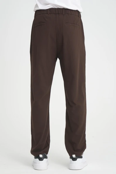 Premium Pileli Baggy Kalıp Pantolon - Kahve - 6