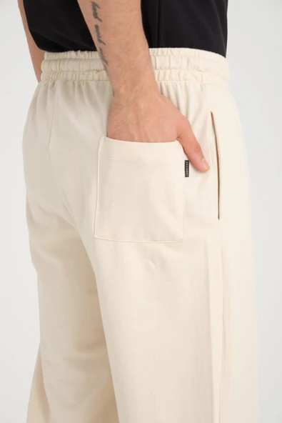İki İplik Baggy Kalıp Eşofman Altı/Pantolon - Ham Natural - 8