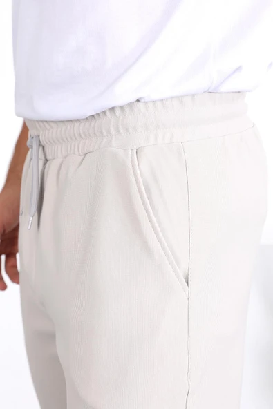 Premium Dokulu Duble Paça  Fit Pantolon - Taş - 2
