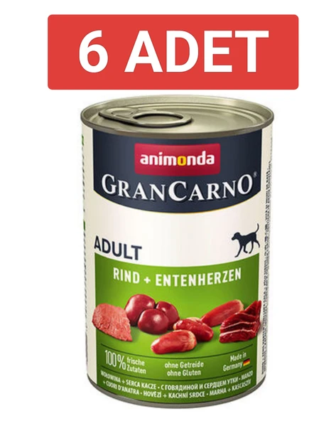 Animonda GranCarno Sığır Etli ve Ördekli Yetişkin Köpek Konservesi 400gr x 6 Adet - 4