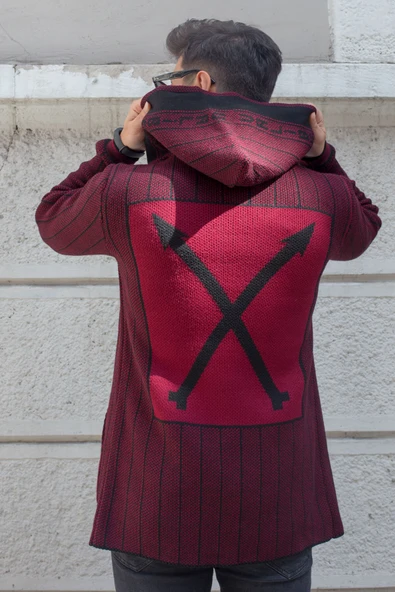 Bordo Erkek Archer Panço Hırka - 2