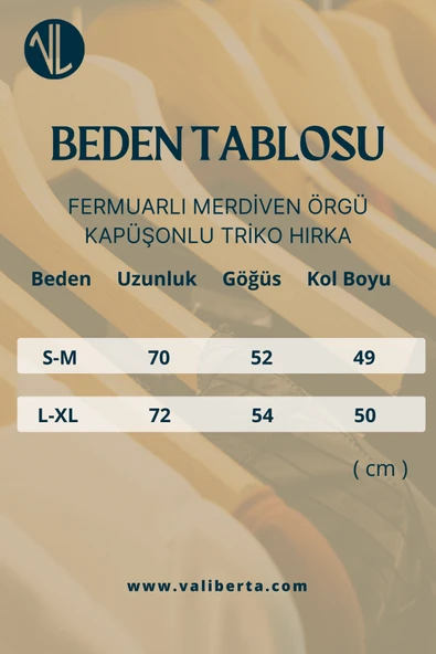 Fermuarlı Merdiven Örgü Kapüşonlu Triko Hırka/Ceket - Açıkgri - 9