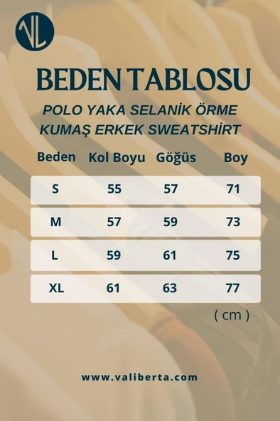 Polo Yaka Selanik Örme Kumaş Erkek Sweatshirt - İndigo - 8