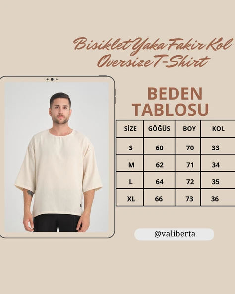 Bisiklet Yaka Fakir Kol Oversize Kısa Kol T-shirt - Beyaz - 9