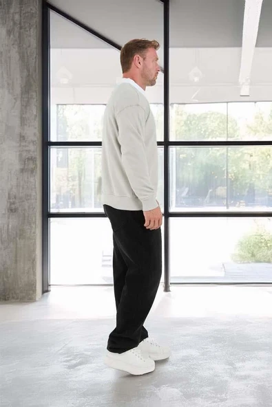 Luis Polo Yaka Selanik Örme Kumaş Erkek Sweatshirt - Taş - Resim 7