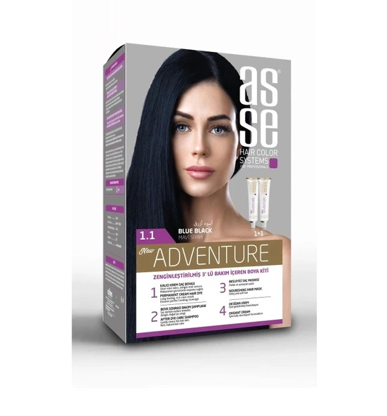 Asse Adventure Saç Boyası 1.1 Mavi Siyah
