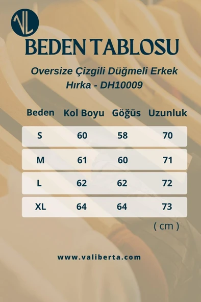 Oversize Çizgili Düğmeli Erkek Hırka - Lacivert - 6