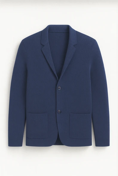 İndigomavisi Erkek Cep Detaylı Triko Ceket ürün görseli 1