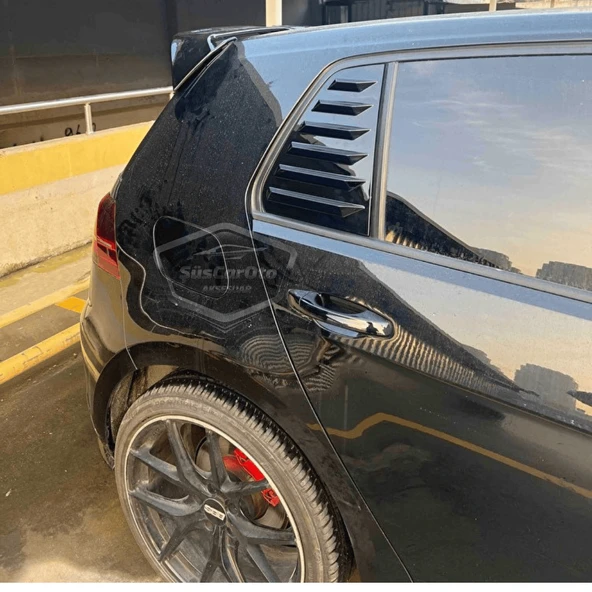 Vw Golf 7 7.5 2012-2020 Uyumlu Kelebek Cam Izgarası Kelebek Cam Vizörü Havalandırma Sağ Sol Takım Parlak Siyah - 4
