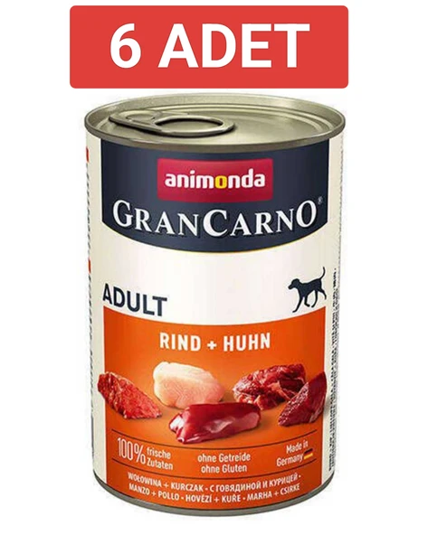 Animonda Gran Carno Sığır Etli ve Tavuklu Yetişkin Köpek Konservesi 400gr x 6 Adet - 3