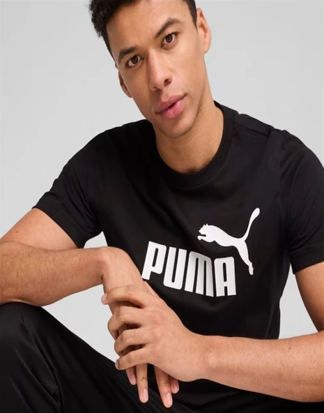 Puma 682532 Ess No.1 Logo Tee Erkek Siyah Spor Kısa Kollu T-shirt - Resim 2