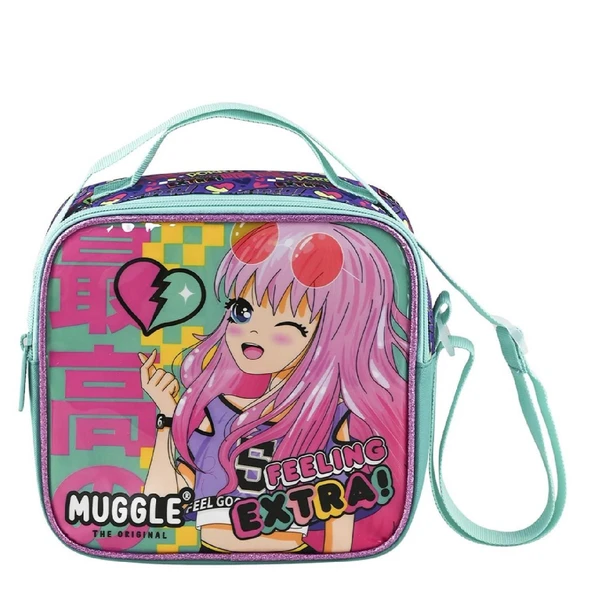 Muggle 2 Bölmeli Anime Çanta + Termoslu Beslenme Çantası + Kalemlik - 7