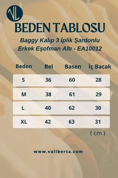 Baggy Kalıp 3 İplik Şardonlu Erkek Eşofman Altı - Bej - 8