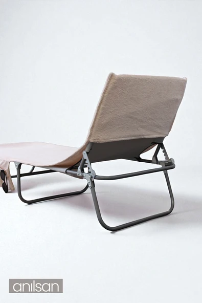 %100 Pamuk Şezlong Havlusu Pudra 60x180 cm - Hızlı Kuruyan Plaj ve Havuz Havlusu - 4