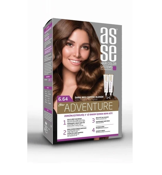 Asse Adventure Saç Boyası 6.64 Koyu Kumral Kızıl Bakır