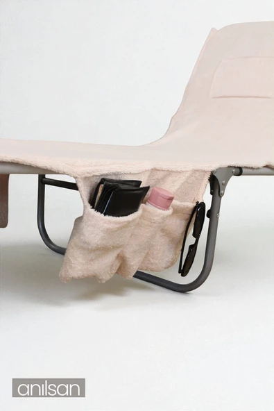 %100 Pamuk Şezlong Havlusu Pudra 60x180 cm - Hızlı Kuruyan Plaj ve Havuz Havlusu - 3