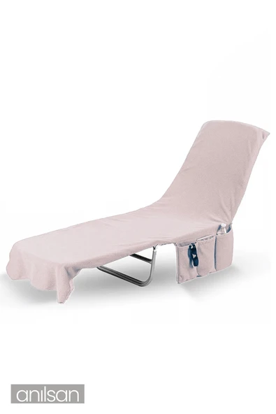 %100 Pamuk Şezlong Havlusu Toz Pembe 60x180 cm - Hızlı Kuruyan Plaj ve Havuz Havlusu - 3