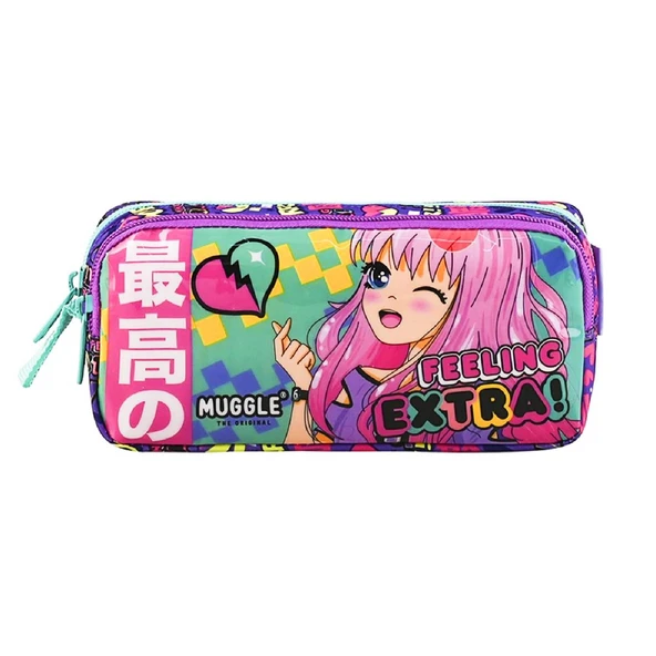Muggle 2 Bölmeli Anime Çanta + Termoslu Beslenme Çantası + Kalemlik - 5