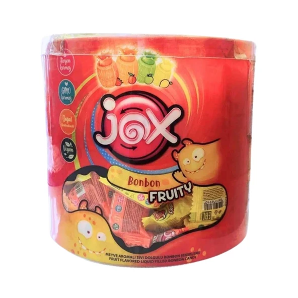 JOX Fruity Bonbon Meyve Aromalı Sıvı Dolgulu Bonbon Şeker (5 G X200 Adet)