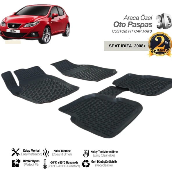3D PASPAS SİYAH SEAT IBIZA 2008--2017