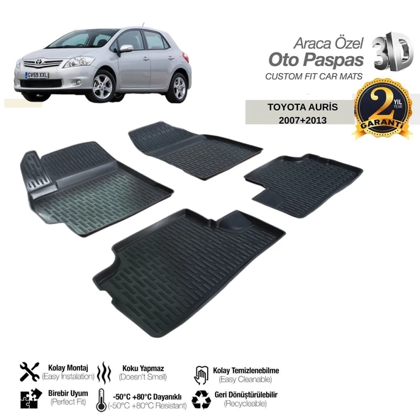 3D PASPAS SİYAH TOYOTA AURIS 2007--2013