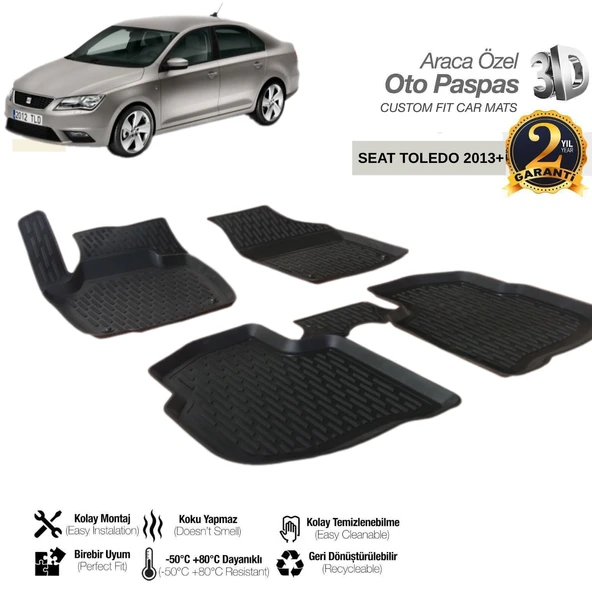 3D PASPAS SİYAH SEAT TOLEDO 2013+