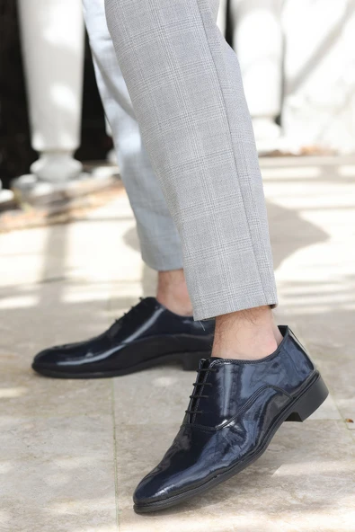 Tomiross Erkek Lacivert Rugan Günlük Ve Damatlık Klasik Ayakkabı N-569