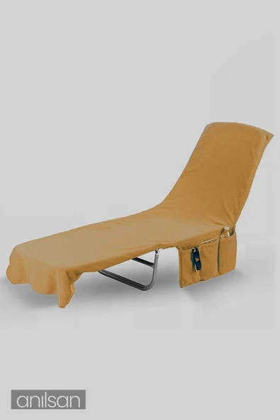 %100 Pamuk Şezlong Havlusu Kahverengi 60x180 cm - Hızlı Kuruyan Plaj ve Havuz Havlusu - 2