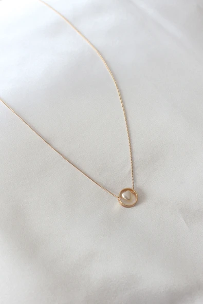 Gold Renk Minimal Kalp Figür Kadın Kolye - TJ-BKO6850 ürün görseli 1