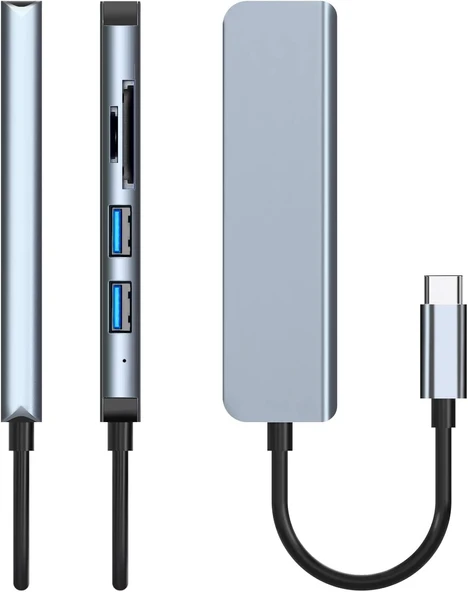 Desingshop USB C Hub 5'i 1 arada Tip C USB3.0+USB2.0 Bilgisayarlar için Çok Bağlantı Noktalı Hub Adaptörü Tabletler C Tipi USB-HUB - 3