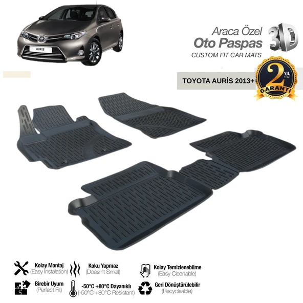 3D PASPAS SİYAH TOYOTA AURIS 2013+